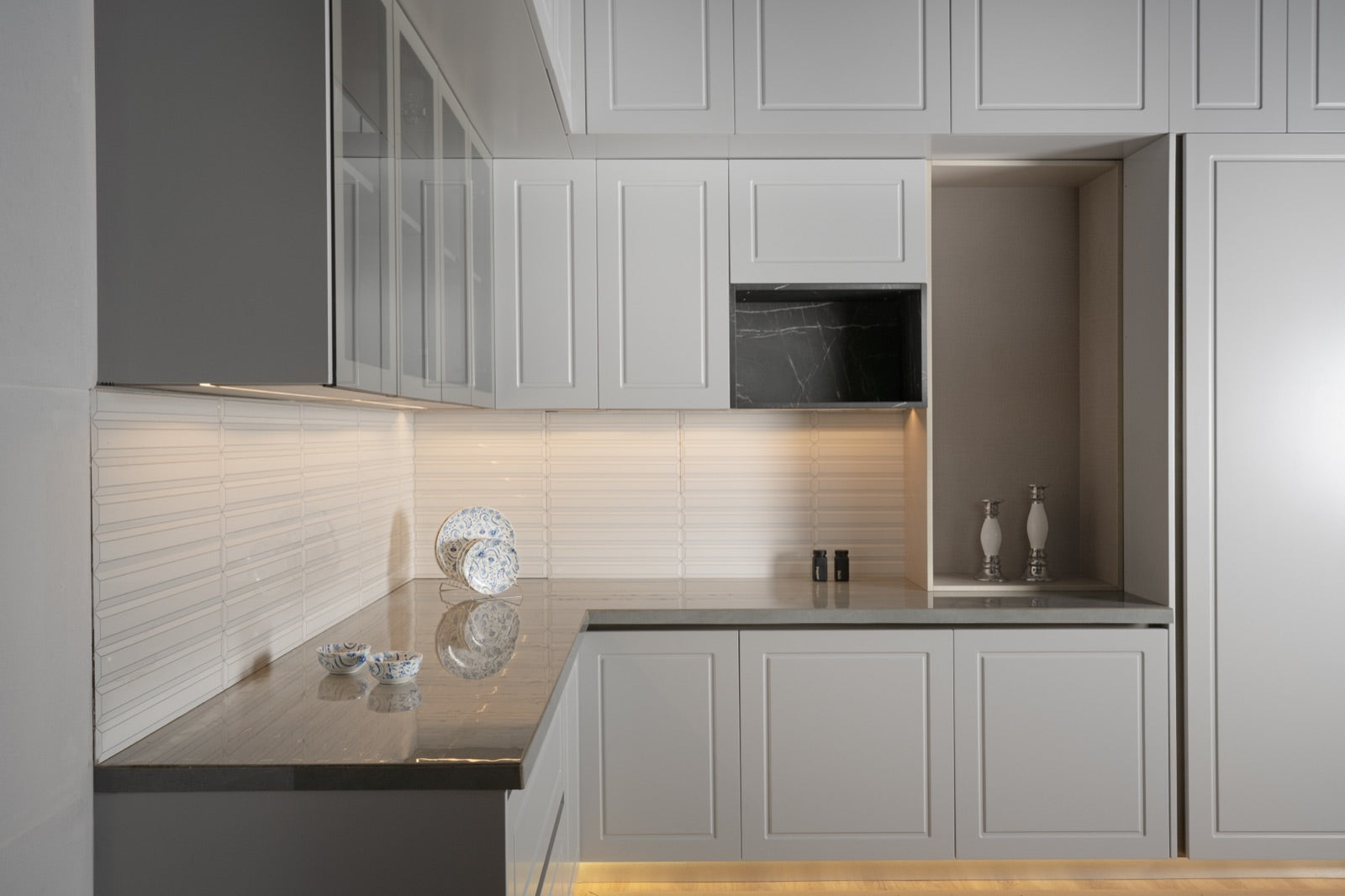 Grey shaker profile shutters