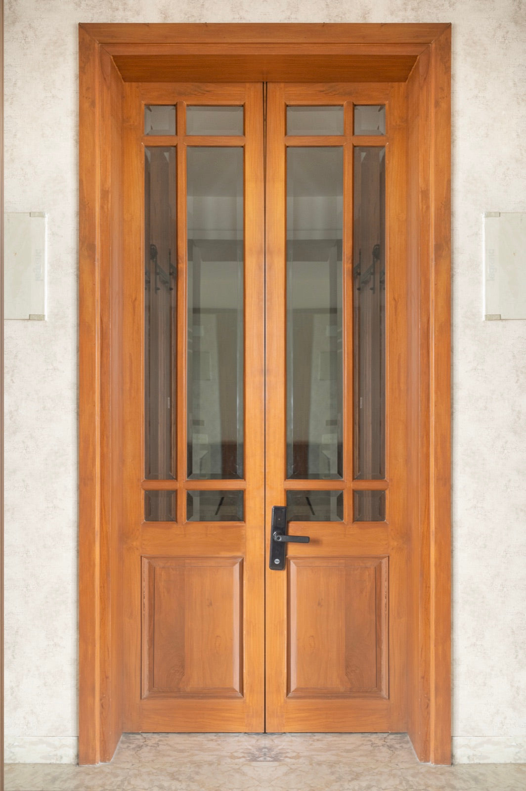 Glazed wooden doors
